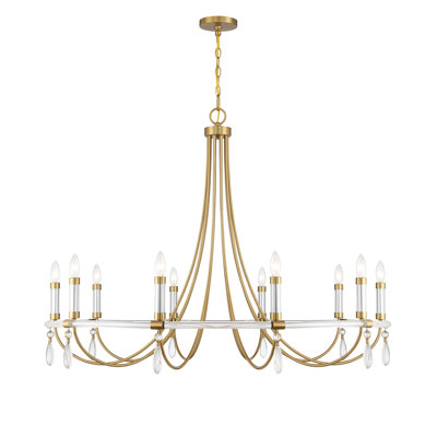 Mayfair 6-Light Chandelier in Warm Brass and Chrome