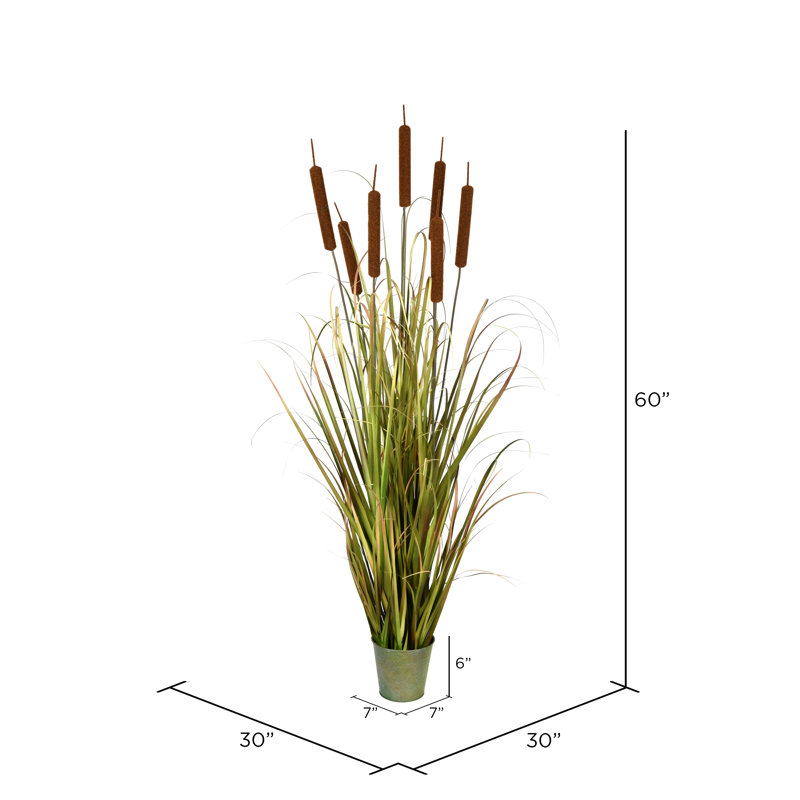 Herbe de quenouille artificielle en pot