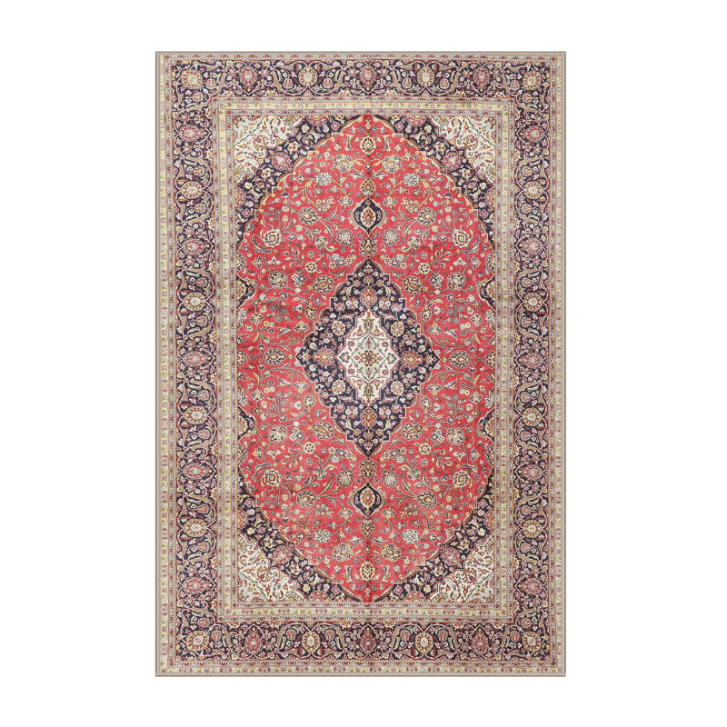 Tapis décoratif rouge/beige à motif oriental keyaan, Rectangle 8 pi x 12 pi