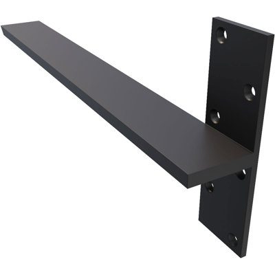 2 1/2"W x 20"D Floating Steel Heavy Duty Wall Mount, Powder Coated Black