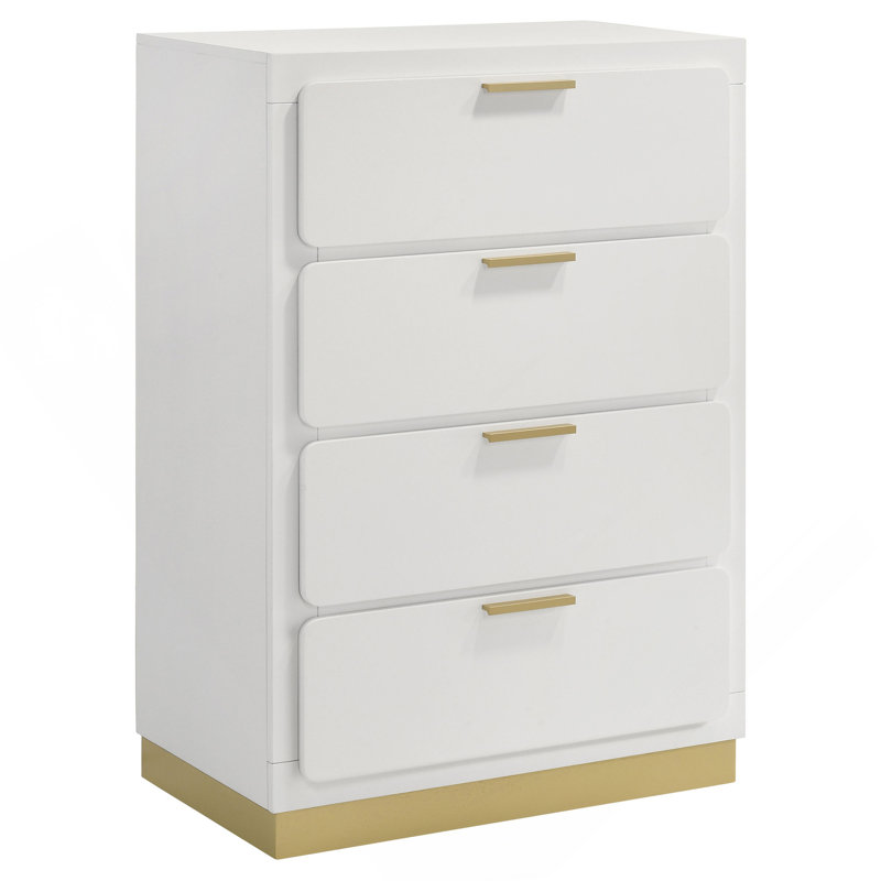 Commode 4 tiroirs Sophia, Blanc