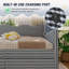 Lit de jour Gingham avec 2 tiroirs de rangement et port USB, forme ondulée-727462857-728224157