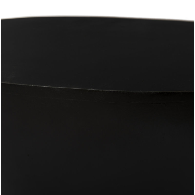 Table basse ronde contemporaine en bois massif, table basse ronde en bois massif tambour