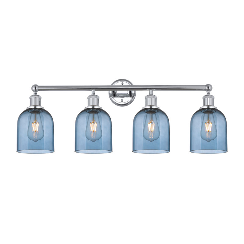 Odaniel 4 - Light Dimmable Vanity Light, Princess Blue, Polished Chrome