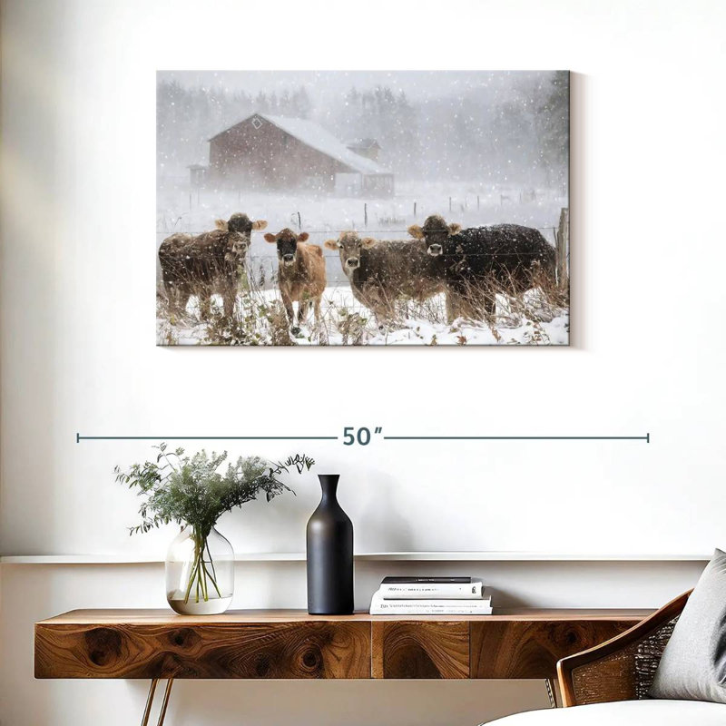 Brampt Cold Cows On The Farm, 24" H x 36" W