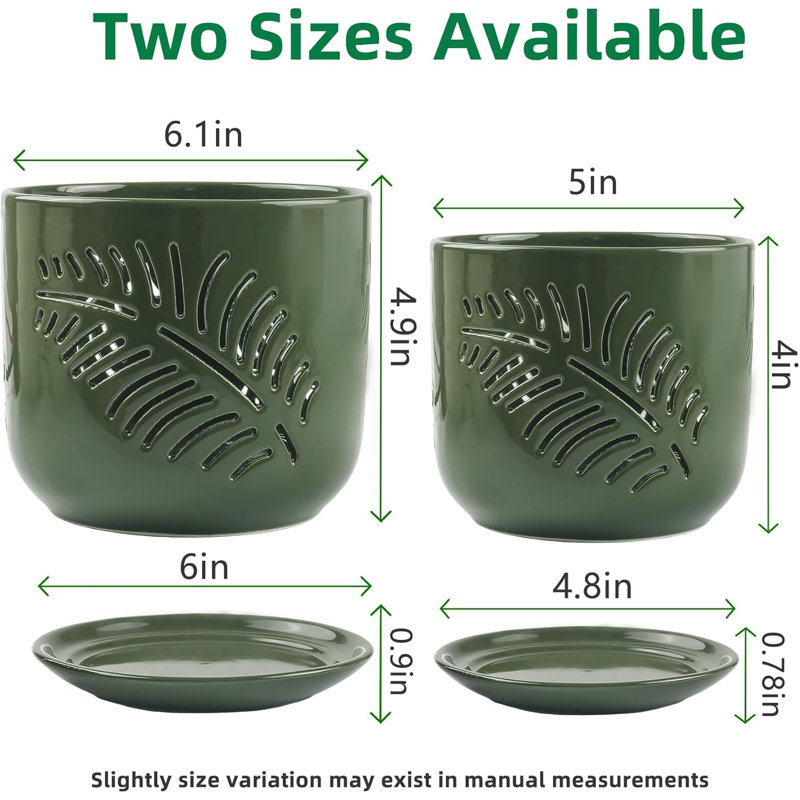 2-pack Ceramic Orchid Pots With Drainage Holes