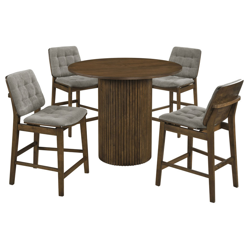 Ensemble de salle à manger 5 pièces Weidar, Walnut, Grey/Walnut