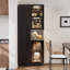 Armoire à vin 32,36 po en verre trempé noir moderne de luxe avec tiroir coulissant