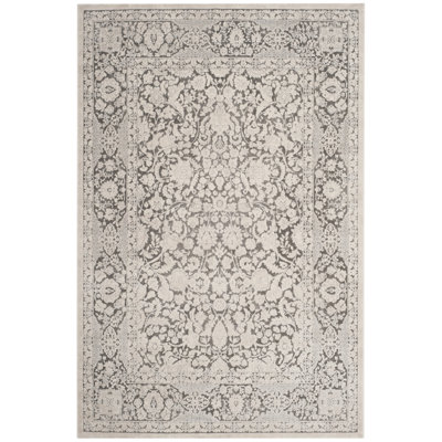 Calidia Oriental Dark Gray/Cream Area Rug