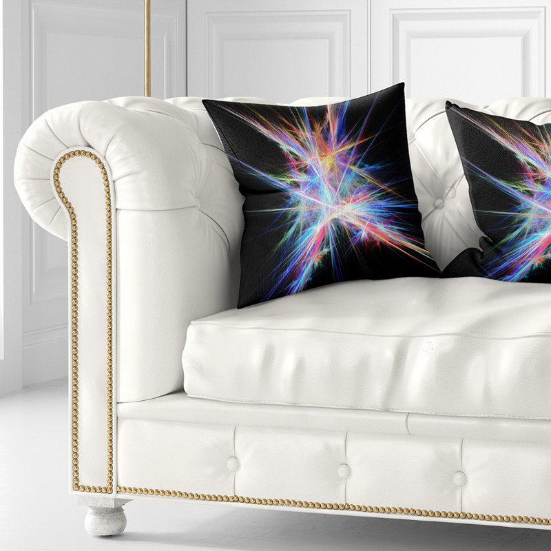 Coussin décoratif à imprimé abstrait, 16 po x 1 po, Bleu