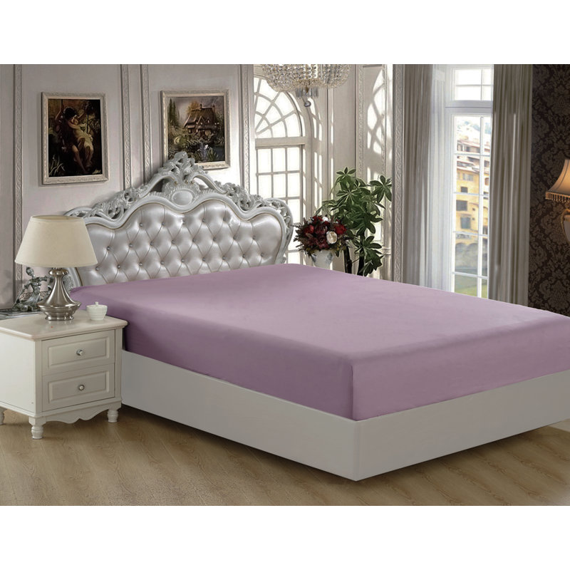 Drap-housse en rayonne élastique de toutes les saisons de Marina, Mauve, Drap-housse grand