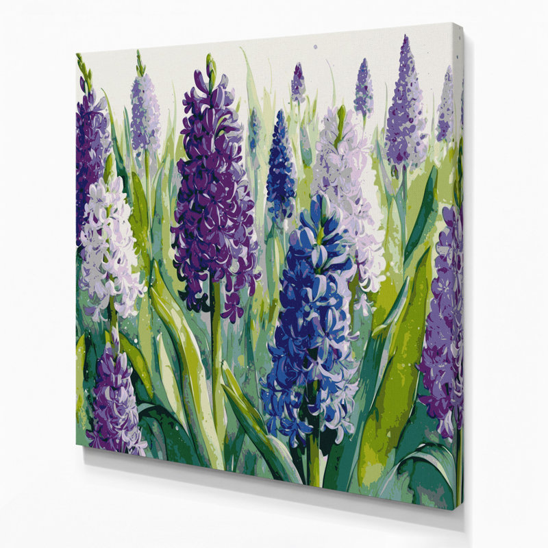 «Botanical Hyacinths», art mural sur toile bleue, H 8 po x l 8 po