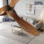  Ventilateur de plafond en noyer massif à 3 pales Orren Ellis sans lumière - télécommande, moteur à courant continu, intérieur / extérieur / patio (bord de mer / maison de campagne)-1736410727