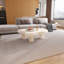 117cm Large Cream White Cloud Coffee Table with Three Cylindrical Legs, Modern Minimalist Design