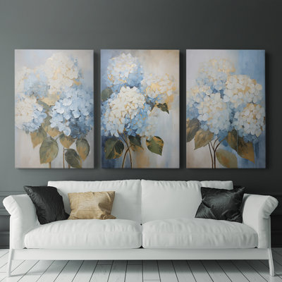 Floral Study Series XXXIX - Ensemble de toiles tendues avec châssis Premium - Prêt à être accroché