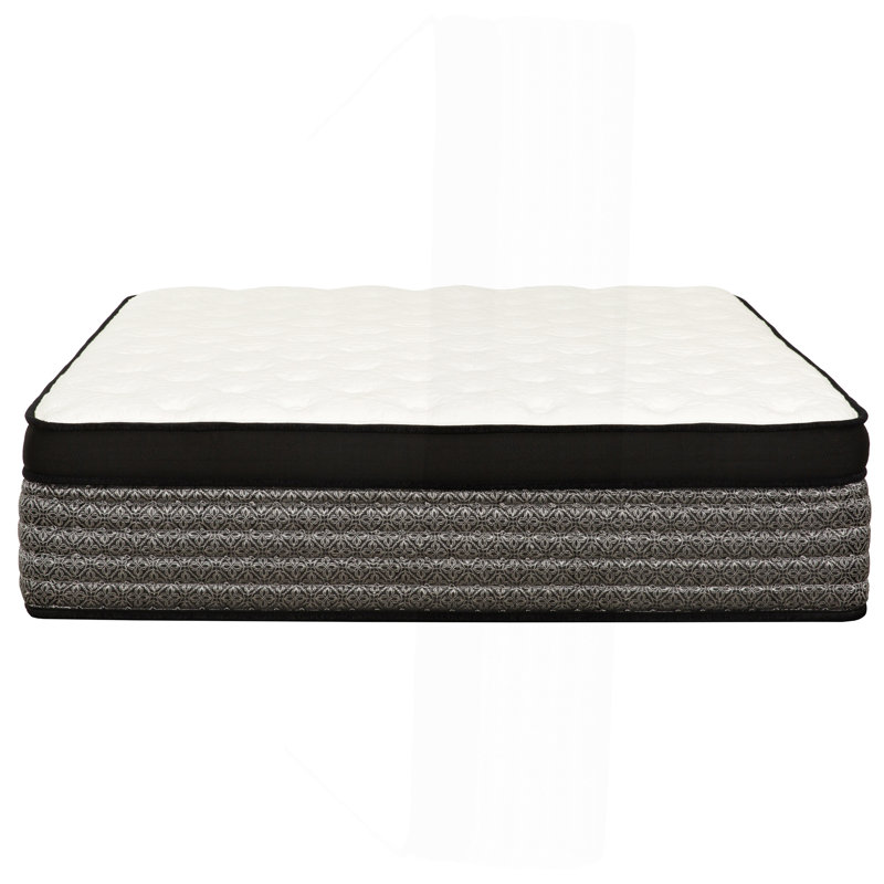 Matelas hybride moelleux, mousse à mémoire de forme gélifiée Euro et matelas à ressorts ensachés, technologie de refroidissement, transfert à faible mouvement