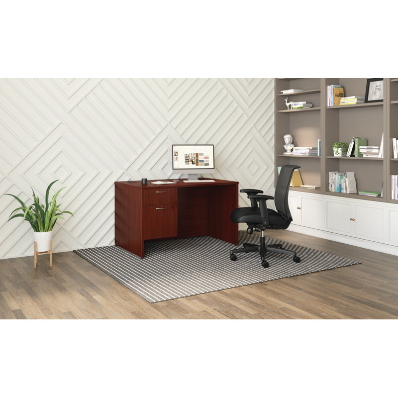 HON MOD Hanging Pedestal Desk, Traditional Mahogany