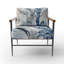 Fauteuil d'appoint moderne et abstrait bleu et gris Elixir IV - rembourré, moderne et abstrait-590272555