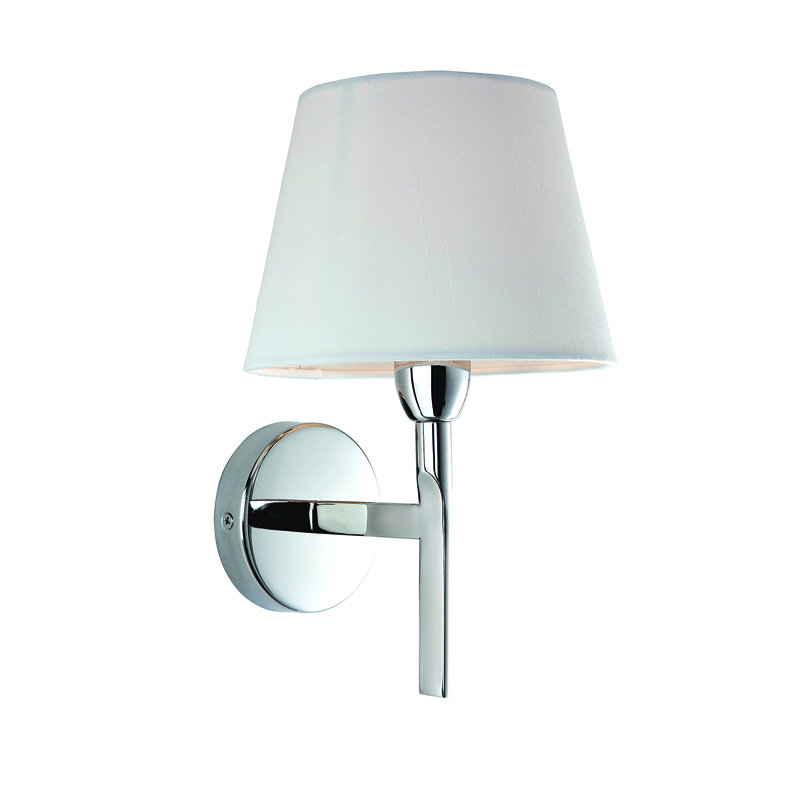 Transition Armed Sconce, Stainless Steel, Cream