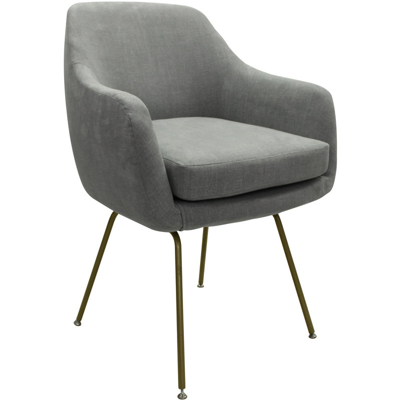 Kaif 21'' H Upholstered Armchair, Gray, Gold