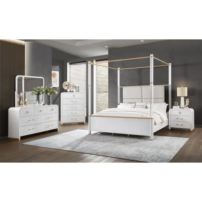 Cadre de grand lit - Commode - Miroir - Commode - Table de chevet