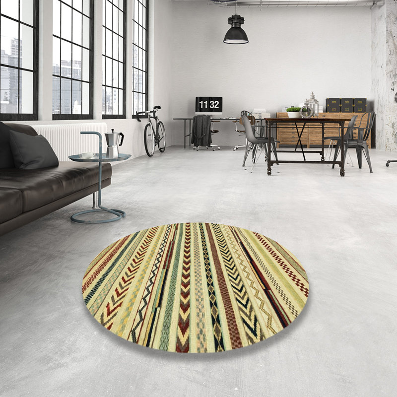Tapis abstrait moderne 2196, Rond 7 pi
