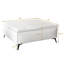 Table basse large avec bancs de rangement carrés et repose-pieds de rangement surdimensionné