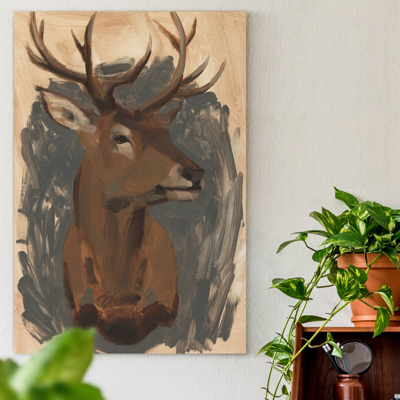 «Red Deer Stag I», reproduction d'art sur toile tendue, H 48 po x l 32 po x P 1,5 po