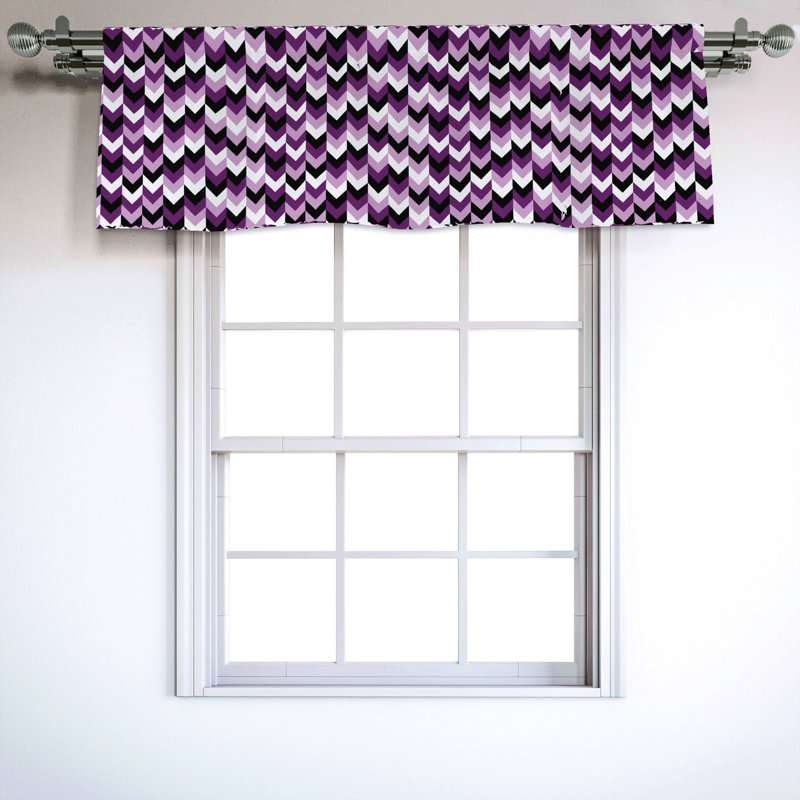 Sateen Chevron Ruffled Window Valance