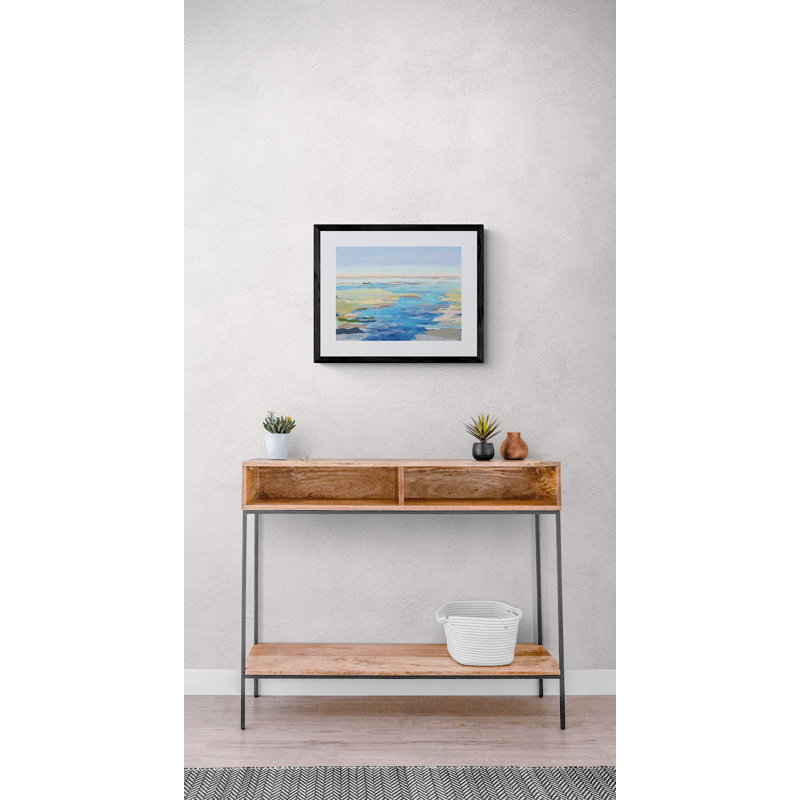 On The Water 4 Print, Black Framed Canvas, No Mat, 36" H x 48" W