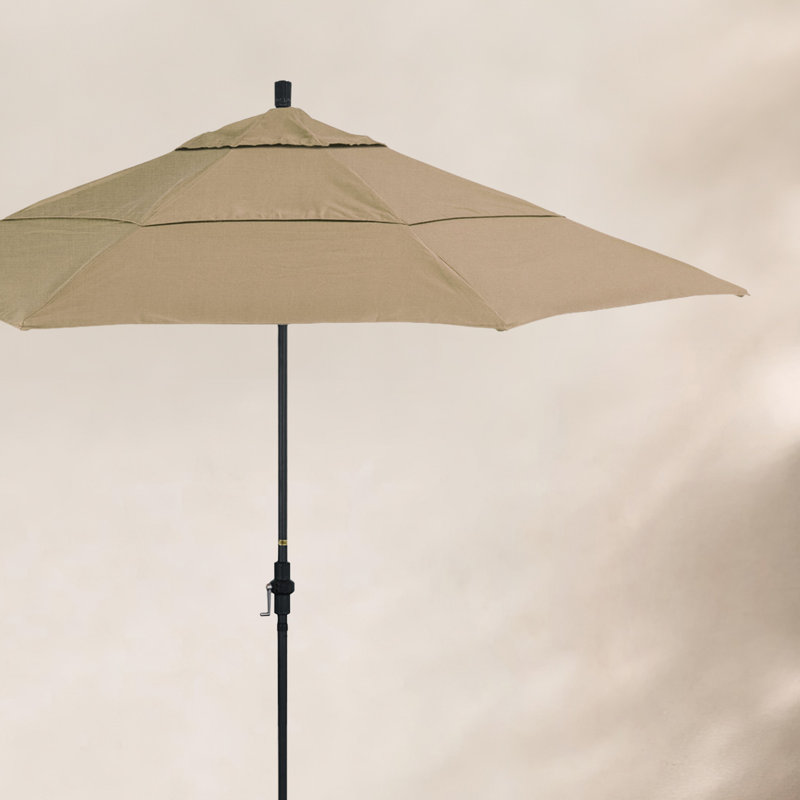 Parasol de marché Broadmeade octogonal Sunbrella, Bronze, Toile Sunbrella® beige chiné