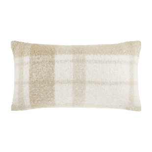 Cotton Beige Rectangular Lumbar Cushion