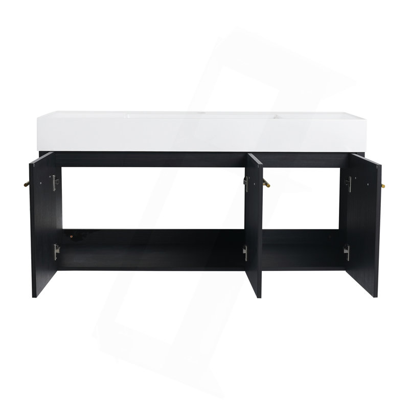 Wall-Mounted Bathroom Vanity with Sink, Thick Edged Resin Basin, KD-Package