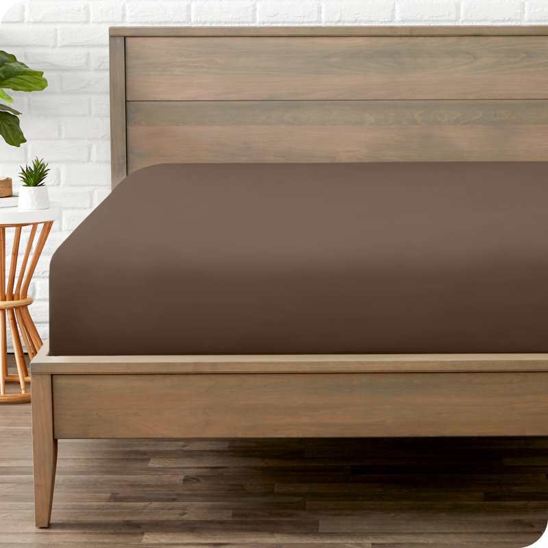 Microfiber Fitted Sheet, Twin Fitted Sheet, Cocoa