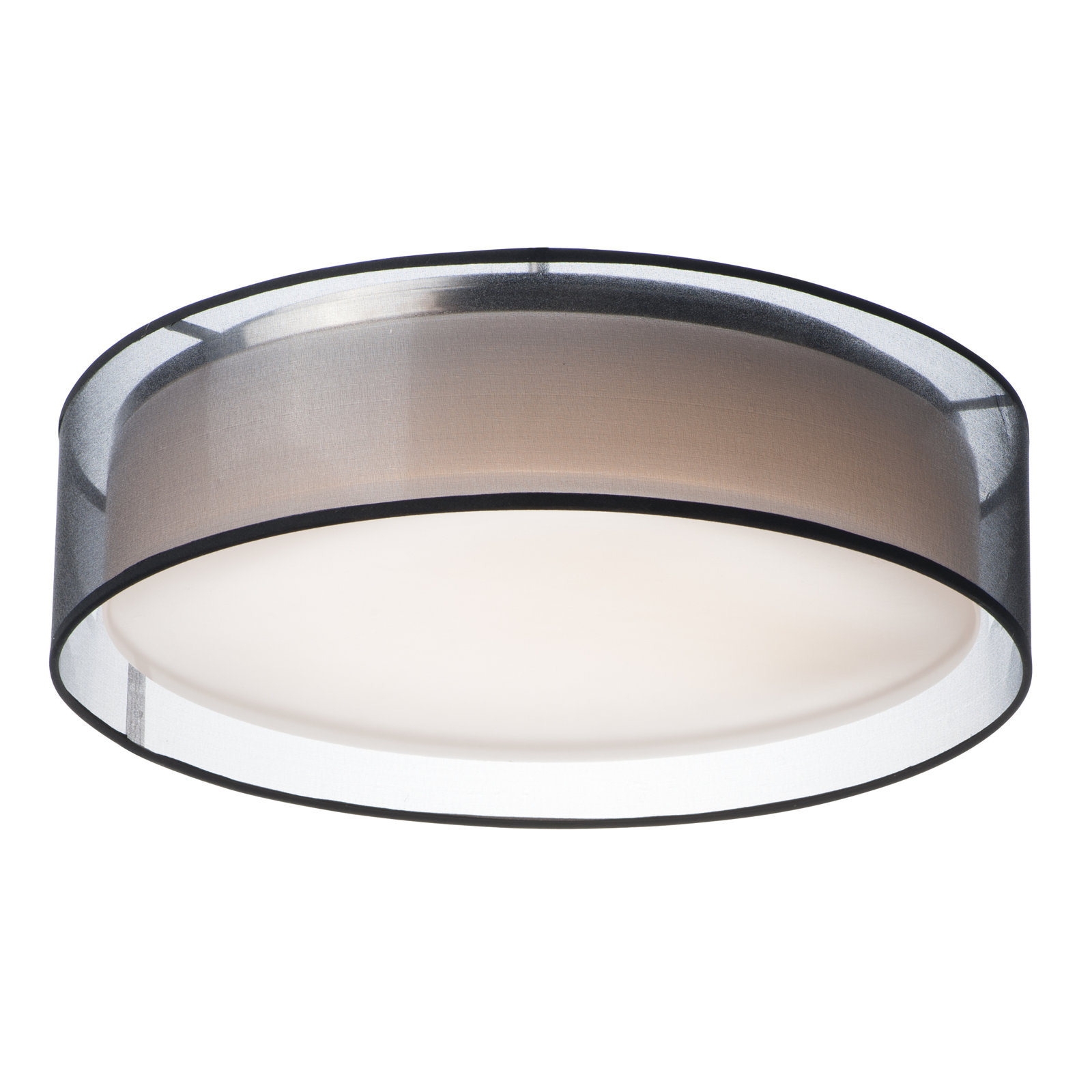 Jessalyn Single Light LED Flush Mount, 5.5" H x 20" W x 20" D, Black Organza