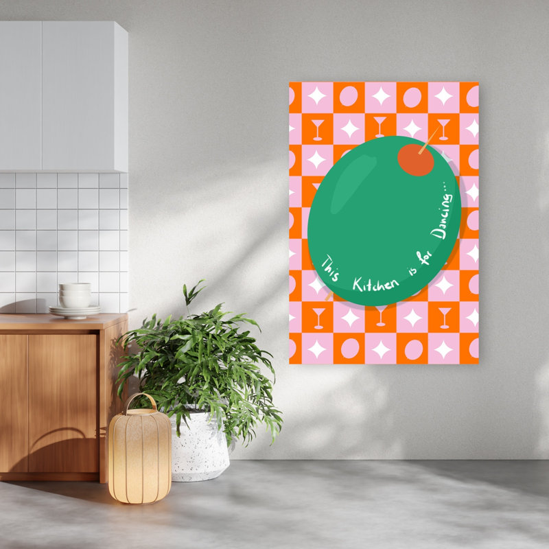 Cette cuisine est conçue pour danser - Affiche murale rétro vintage, H 60 po x l 40 po