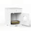 Enceinte en bois pour litière pour chat avec tiroir, table d'appoint, cage intérieure pour animal, table de chevet pour chat (blanc)-2026596857