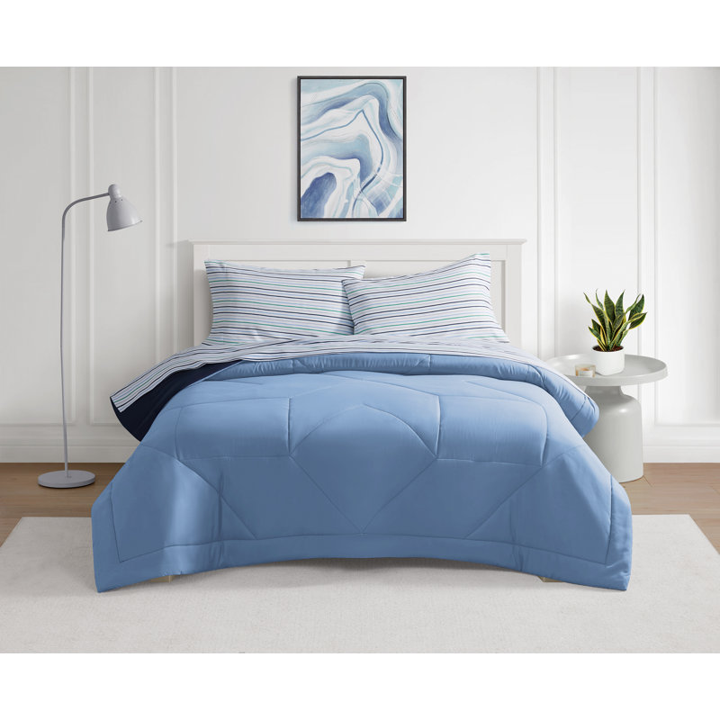 Cooling Technology 5-Piece Bed in a Bag, Blue, Full Comforter + 5 Additional Pieces