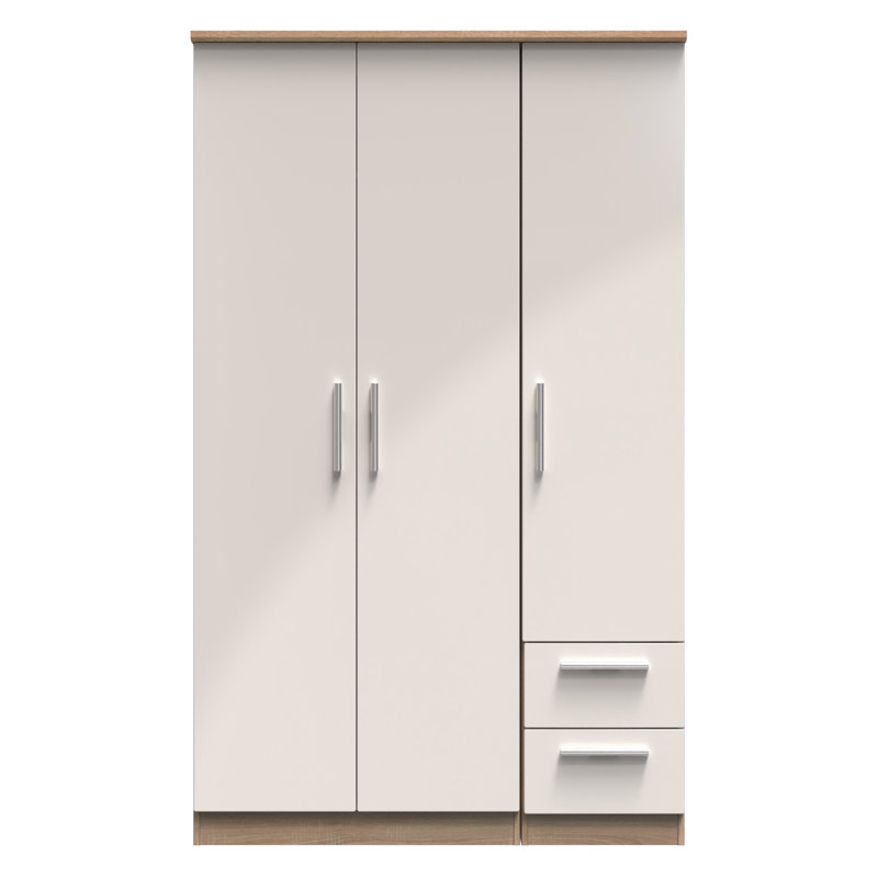 Borgeson Manufactured Wood Wardrobe, Kashmir Gloss/Bardolino Oak