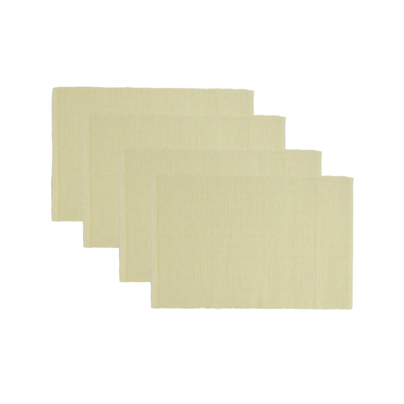 Solid Ribbed Placemat Set/4, Beige