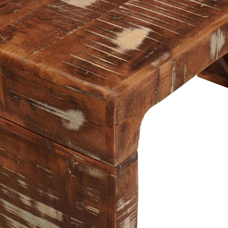 Solid Wood Coffee Table, Distressed Brown