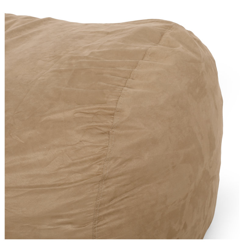 Fauteuil à billes cylindrique en microfibre de 6,5 pieds Potrero, beige - Mobilier d'appoint confortable avec housse amovible et lavable