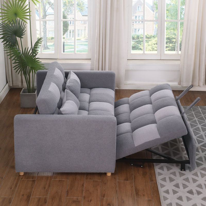Pickron 53.5'' Sofa Bed, Gray Polyester Blend