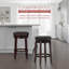 Tabouret rembourré pivotant avec structure en bois massif Baylis-44944665-19293857