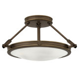Collier Semi-Flush Mount Ceiling Light - Heritage Brass