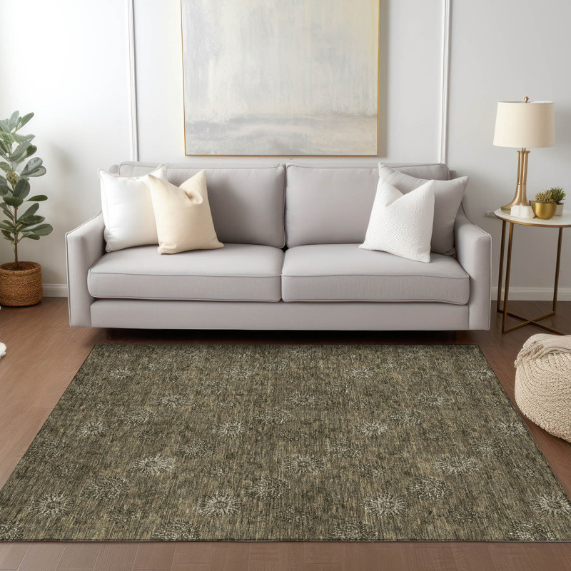 Malchow Washable Floral Indoor / Outdoor Rug, Rectangle 3' x 5'