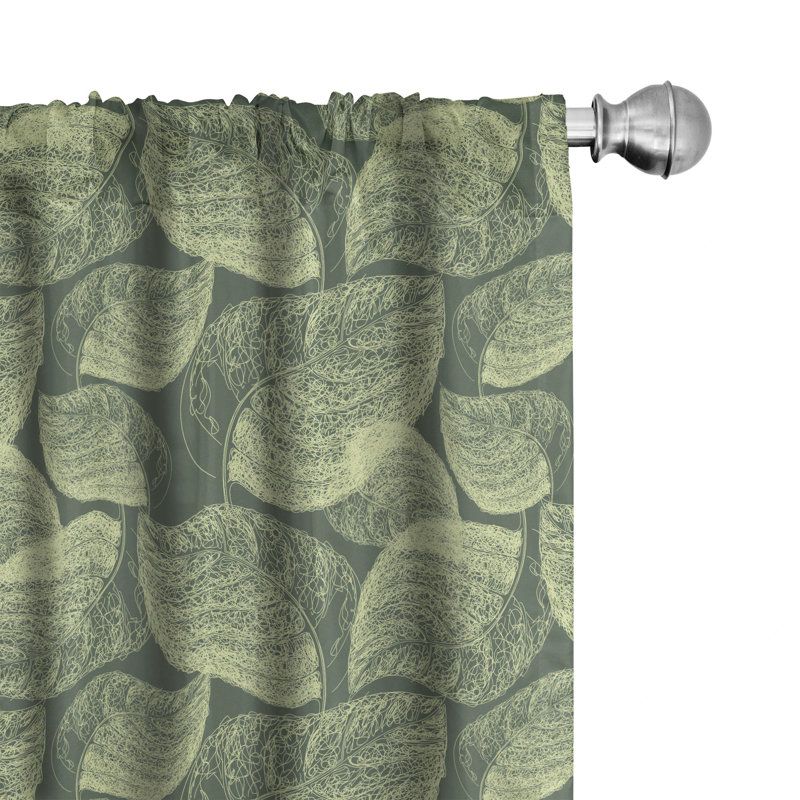 Abstract Semi-Sheer Rod Pocket Curtain Panels, 28" x 84"