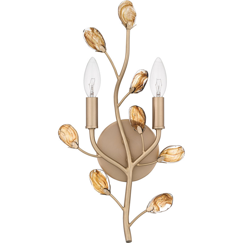 Heiress 2-Light Bronze Wall Sconce, Gold