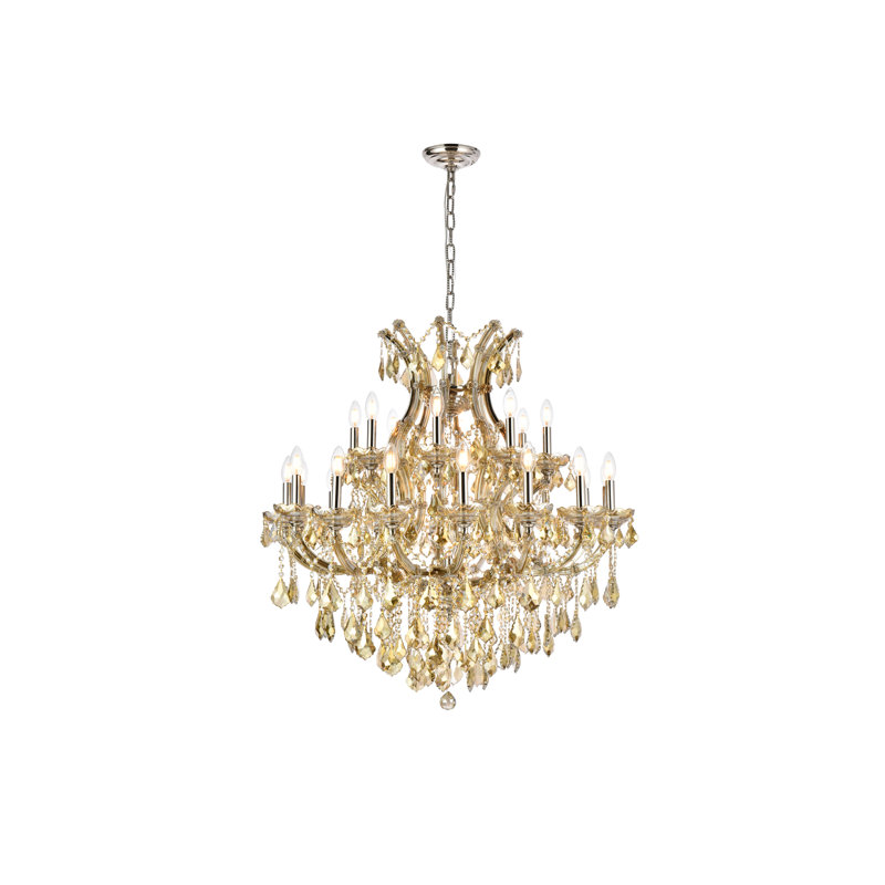 Stockard 24 - Light Chandelier, Golden Teak, Golden Teak (Smoky), Royal Cut