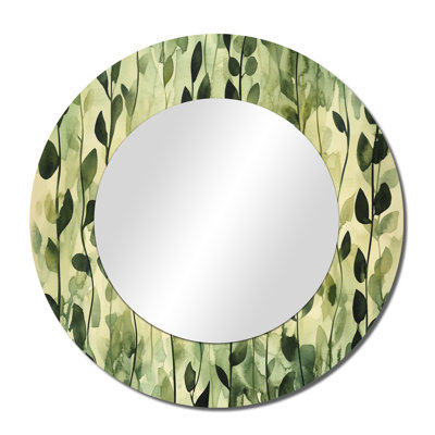 Botanical Leave Garden II – Boho Decorative Wall Mirror, Metal Print